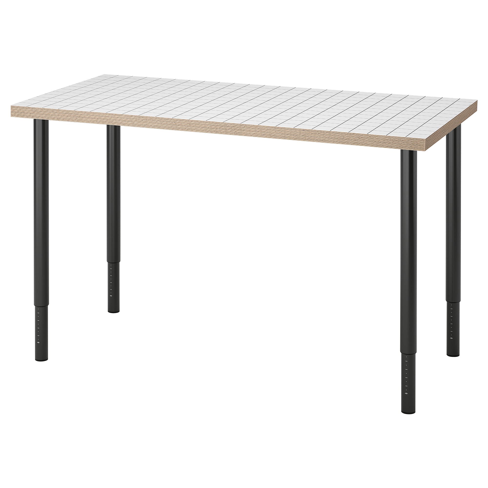 IKEA LAGKAPTEN/OLOV desk, 120x60 cm, white anthracite/black