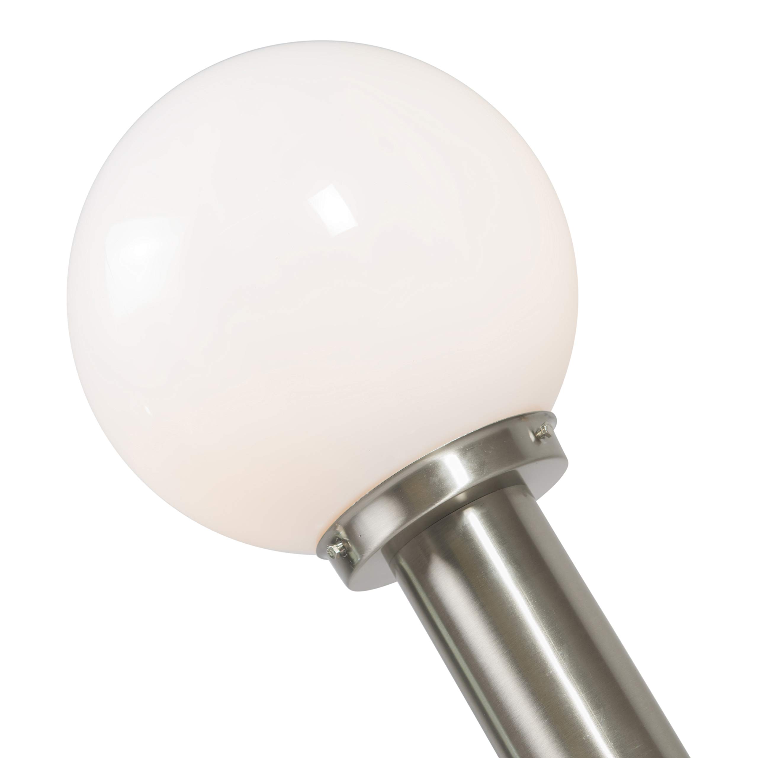 Qazqa Moderno Farola exterior moderna acero inoxidable 50 cm - SFERA/Alargada Adecuado para LED Max. 1 x 40 Watt
