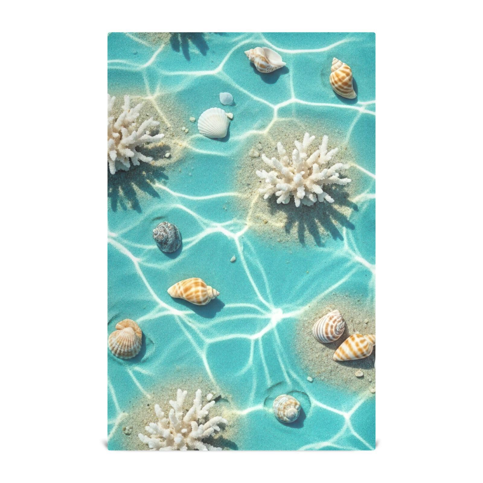 Torchons de cuisine anti-traces motif plage sous-marine lot de 6 essuie-tout