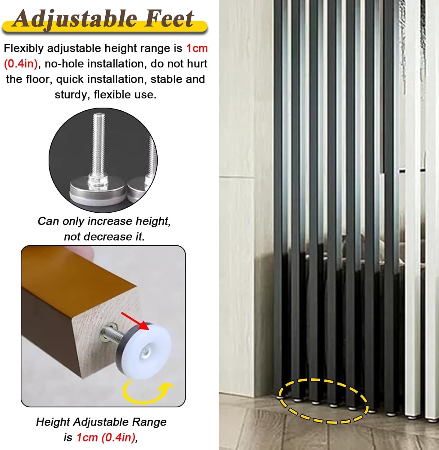 Partition Dividers Screen,Wood Wall Divider for Room Separation Ceiling to Floor,6 8 10-Pack Black Wooden Slats Screen Partition Post for Studio/Apartments/Teahouse/Stairway E,10,P