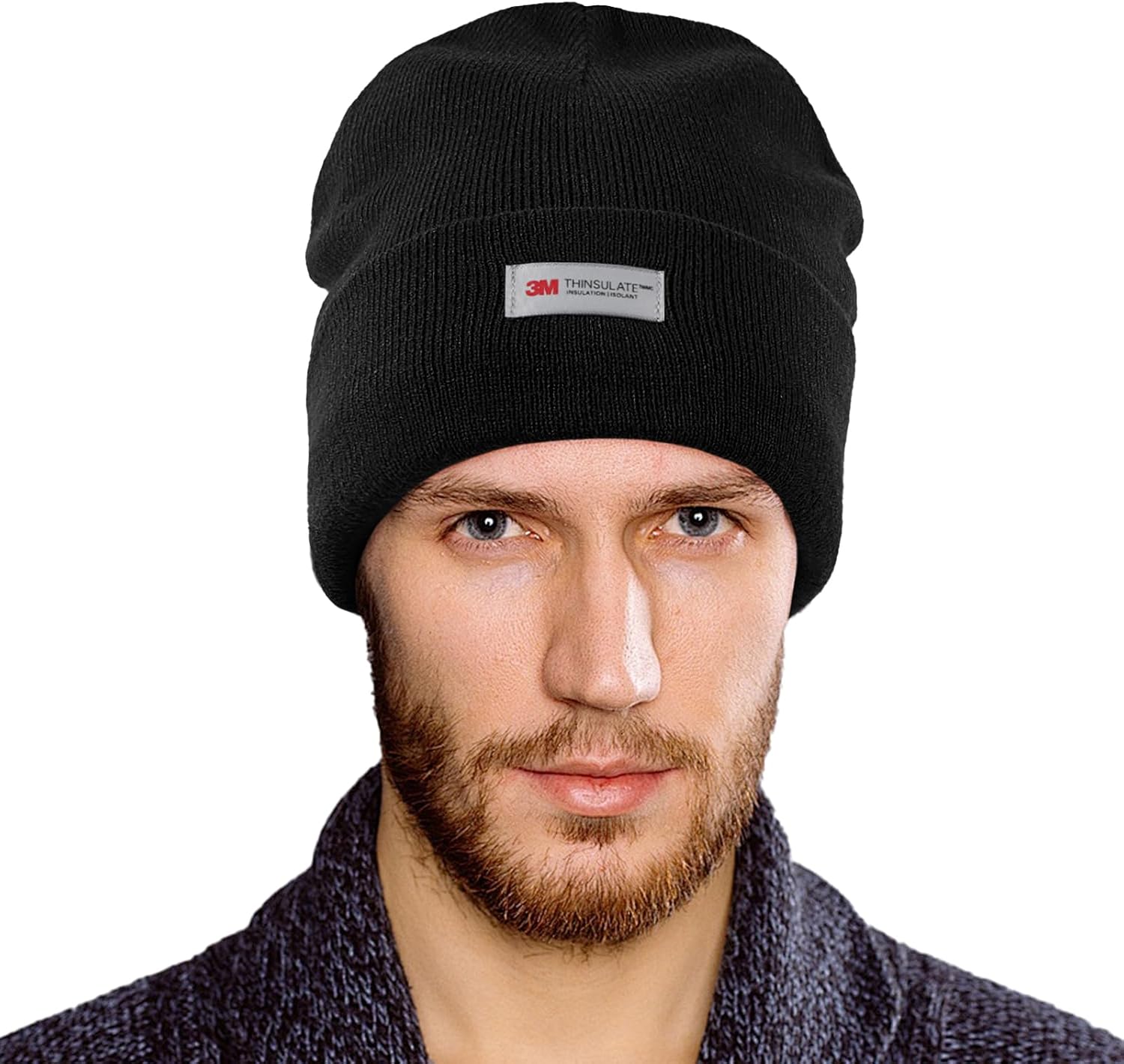 Waterproof Winter Fleece Lined Beanie Hat for Men Women Warm Knit Cuffed Beanie Thick Skull Cap Unisex Windproof Watch Hat - Image 2