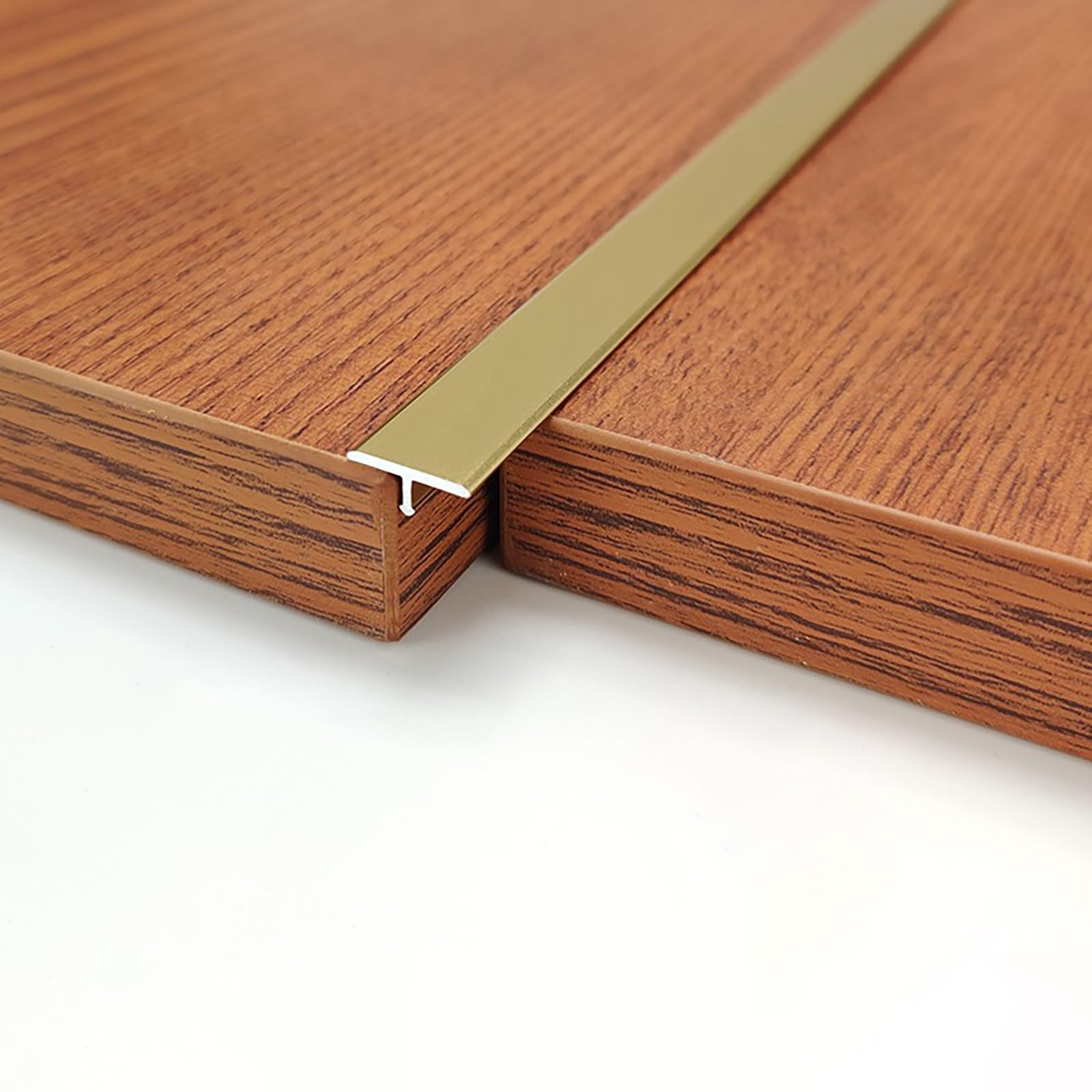 3 Piezas De Tira De Transición Para Piso De Madera, Perfil En T De 90cm, Ángulo Ajustable, Kit De Moldura Para Borde De Puertas Y Suelos, Fácil Instalación, Perfil De Aluminio(Gold,Breite 6mm)