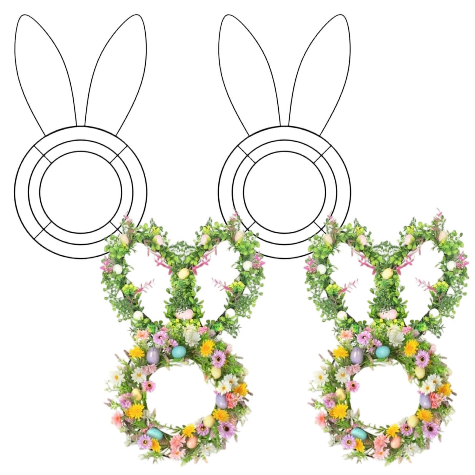 Couronne de printemps durable lot de 4 décorations pascales pour intérieur extérieur