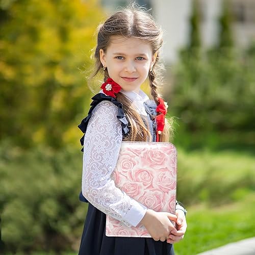 Miniatura 5 de Fundas para tarjetas de tres anillos con diseño de flores rosas rosadas, álbum de tarjetas coleccionables con 400 ranuras, ideal para varias