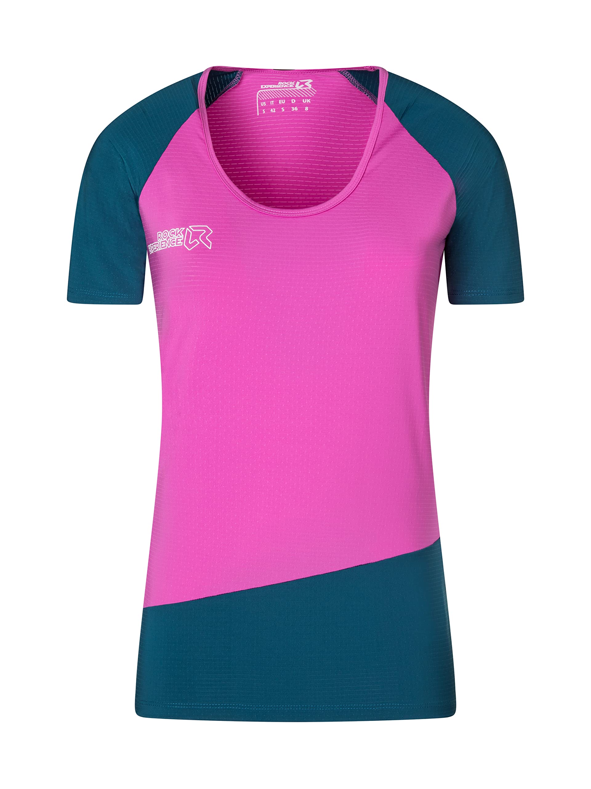 Rock Experience REWT01461 Merlin SS T-Shirt Women's 0834 Super Pink+1484 Moroccan Blue XXL