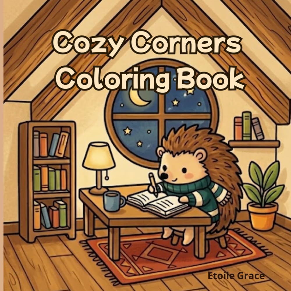 Cozy Corners Coloring Book: Warm and Relaxing Animal Scenes with Easy-to-Color Pages