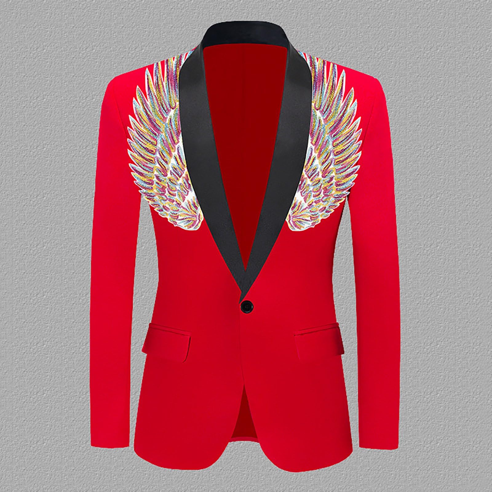 Generico Giacca Uomo Casual Elegante con Finitura Metallizzata Leggera e Confortevole per Serate Speciali Glitterate Scintillanti Lucido Discoteca Concerto Feste Abiti da Matrimonio