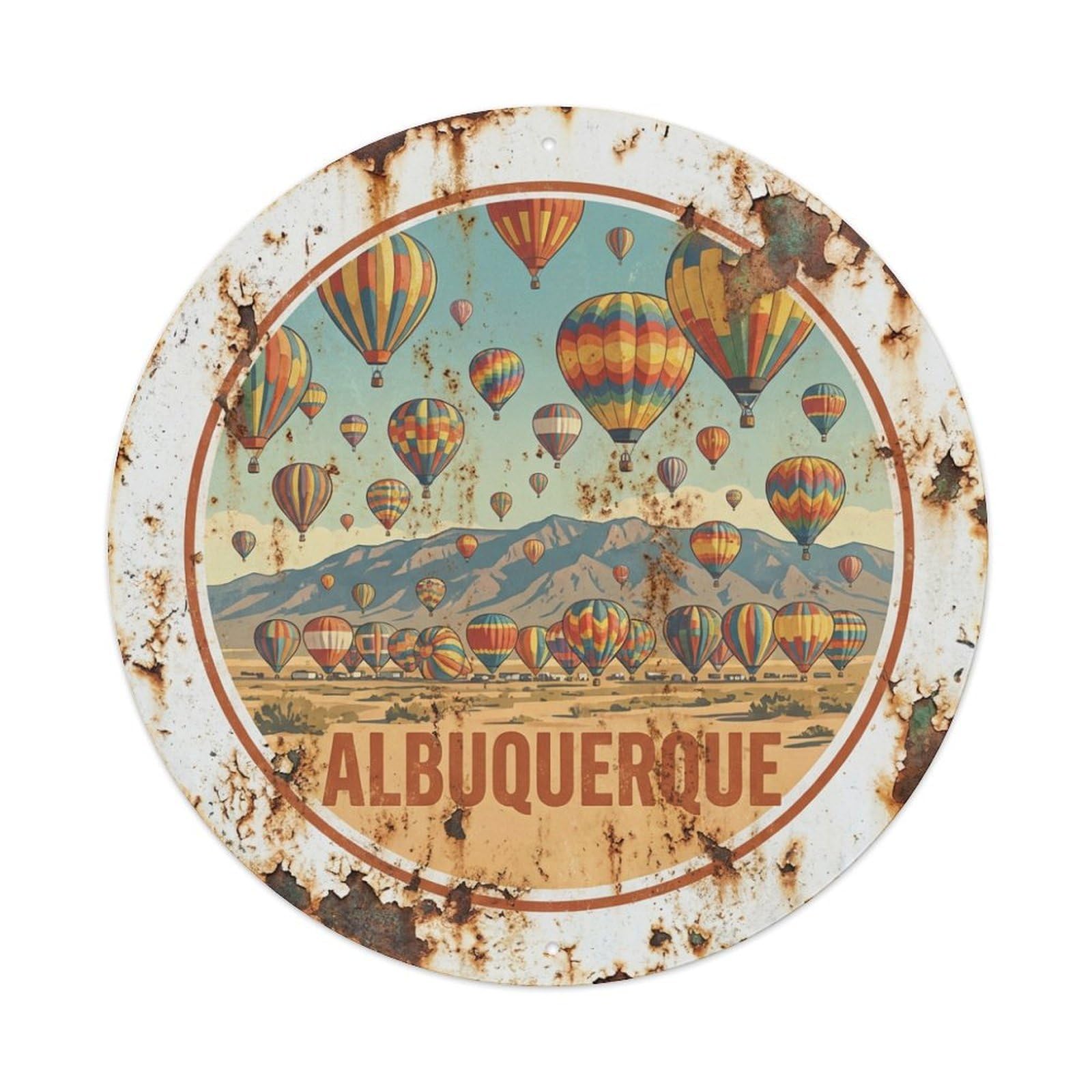Tgrcjimh Style Metal Tin Sign Usa Retro Travel Albuquerque