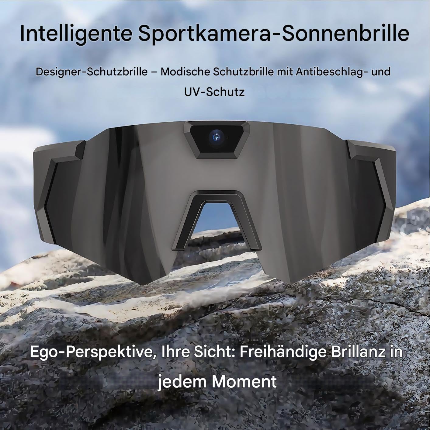 Fahrrad Actionbrille Mit Kamera, Brille Mit Kamera - Fahrradbrille Sportbrille, Schutzbrille Outdoorsport Für Herren Damen, Für Radfahrer Snowboarder Wanderer Reise Vlogger