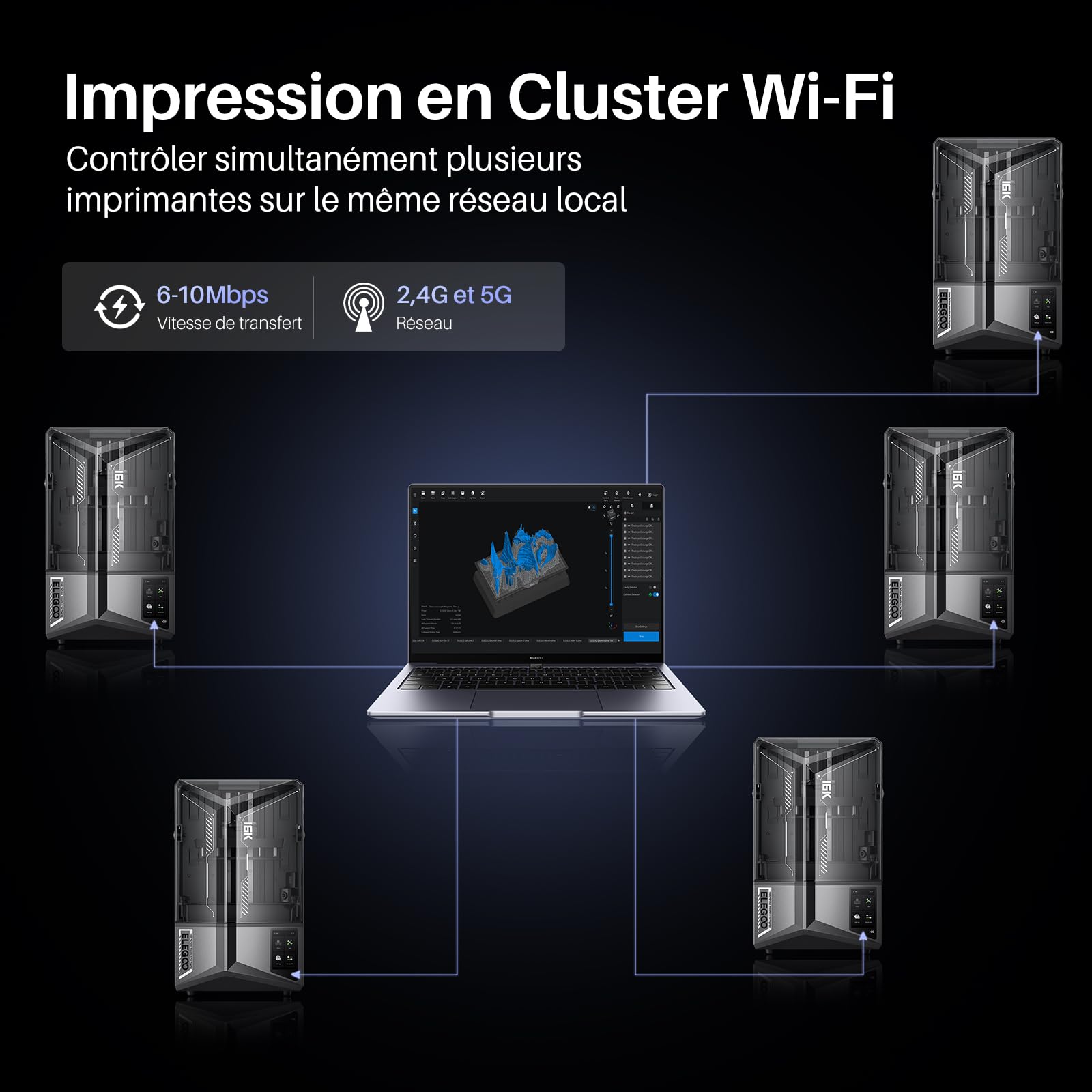 ELEGOO Saturn 4 Ultra Imprimante 3D Résine 16K MSLA, Chauffage de Réservoir Intelligent, Impression à 150mm/h, Caméra AI avec Éclairage, Wi-FI Intégré, Grand Format d'impression 211,68×118,37×220mm³