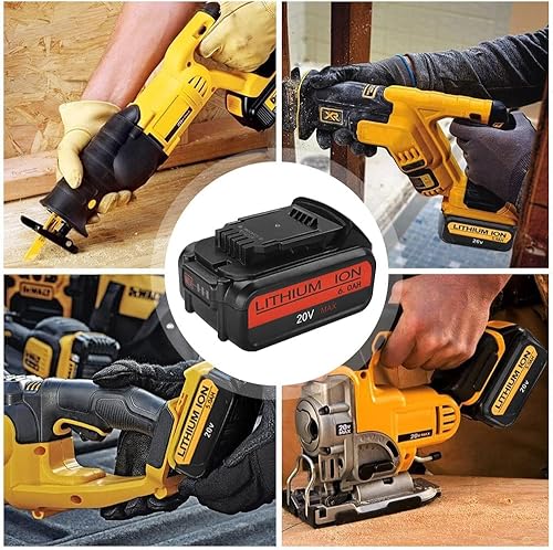 Miniatura 6 de EOHJAR Paquete de 2 baterías de repuesto de 6.0 Ah compatibles con Dewalt 20 V batería Max XR iones de litio DCB204 DCB206 DCB200 DCB180 DCD985B