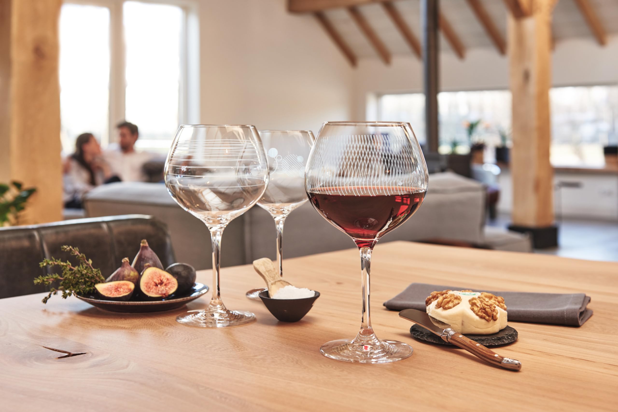 Leonardo Casella 061800 Lot de 6 verres à vin rouge, calices à bourgogne avec motifs, passent au lave-vaisselle, résistant aux chocs, 630 ml