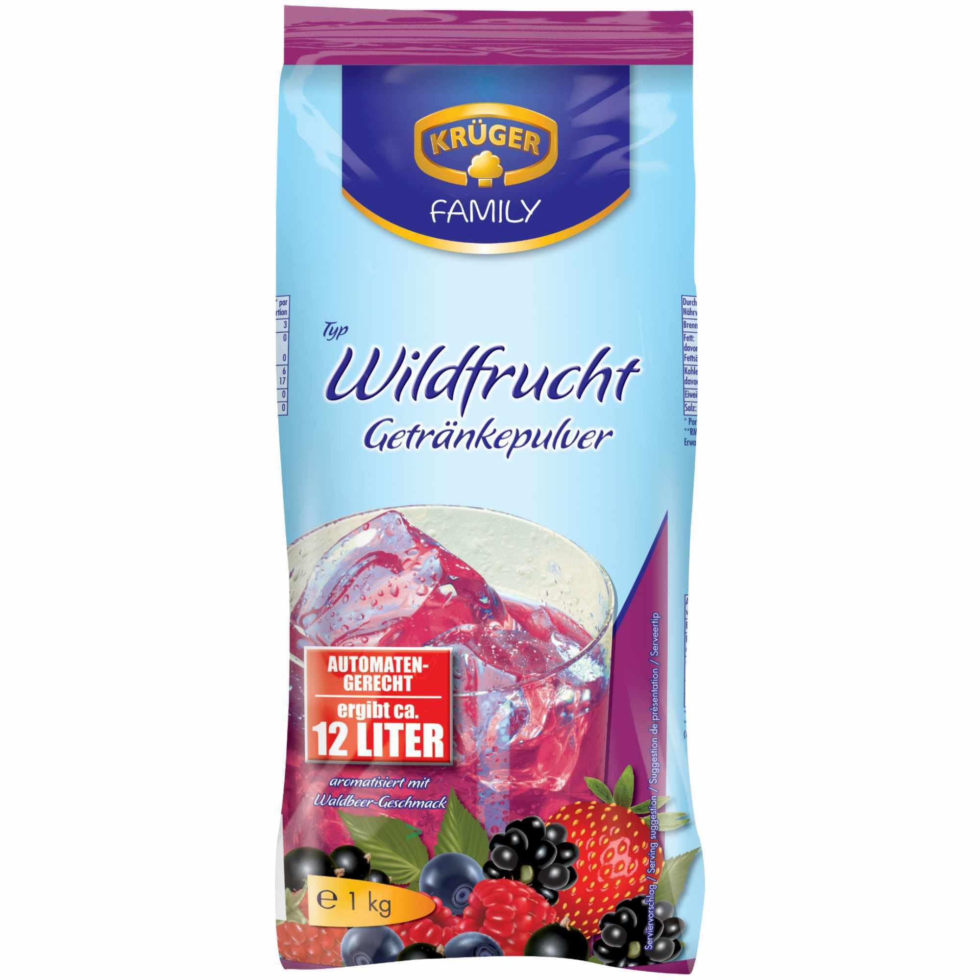 Krüger Getränkepulver Wildfrucht automatengerecht 6er Pack (6x1kg Beutel) + usy Block