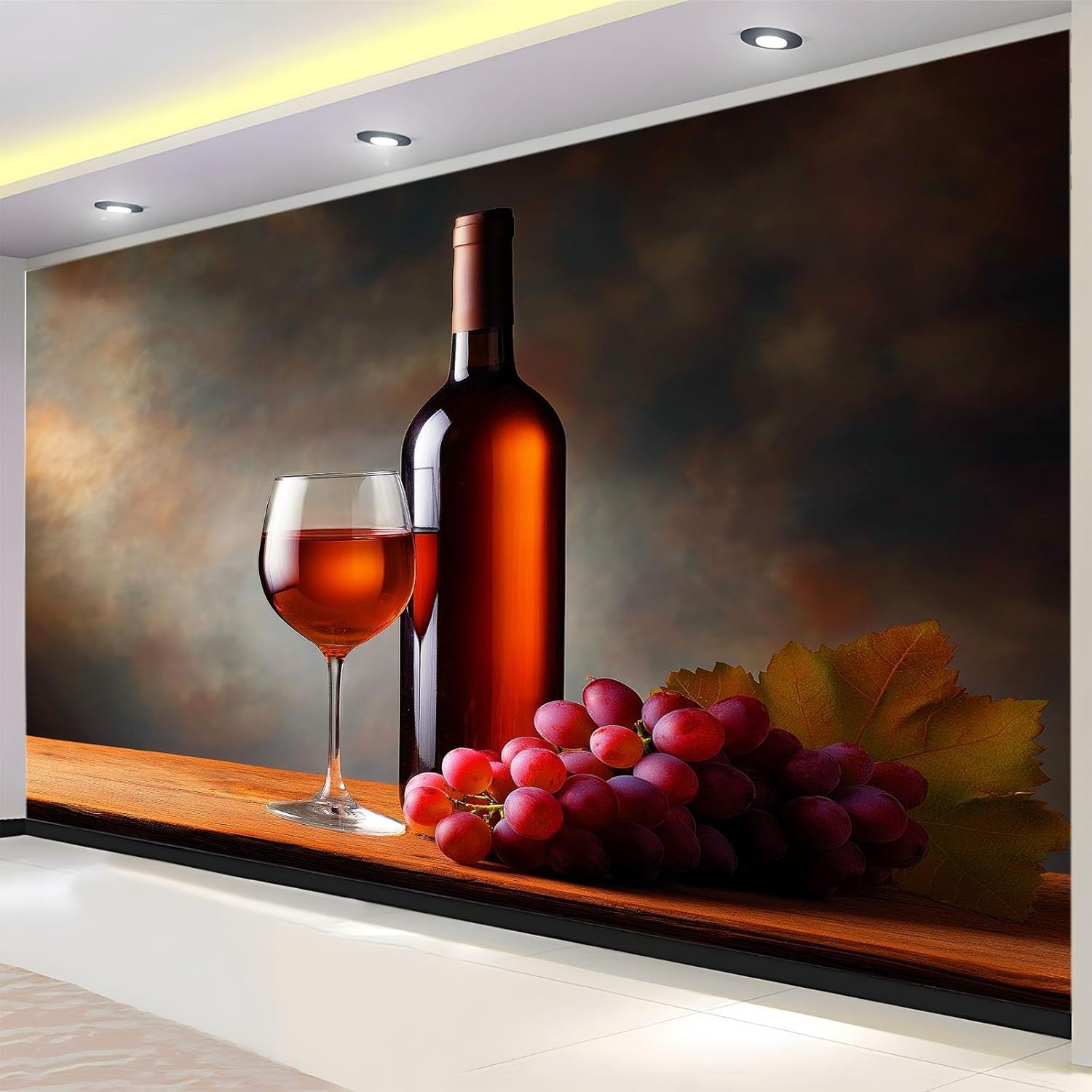 Papier Peint Panoramique Vin Rouge 3D Poster Geant Murale Intissé Salon