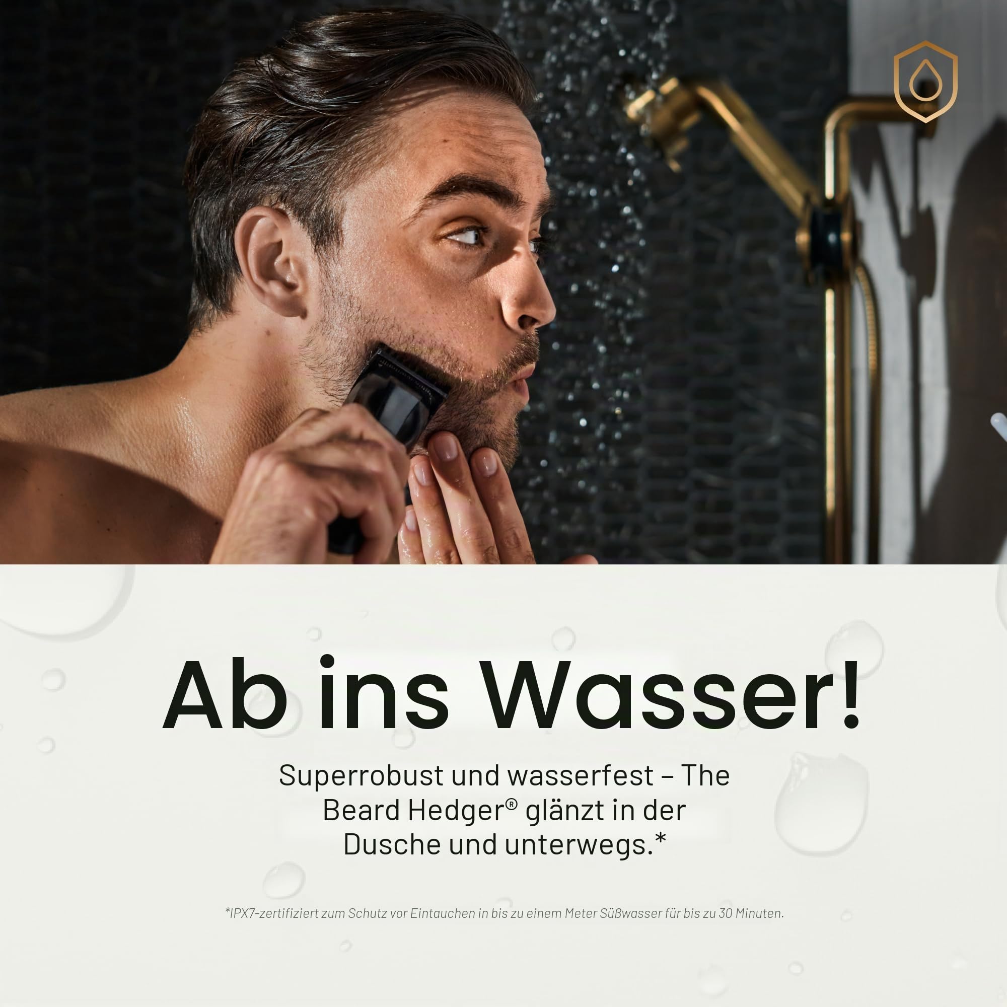 Der The Beard Hedger® von MANSCAPED®, Barttrimmer/Bartschneider, 20 Längeneinstellungen, T-Klinge aus Edelstahl für präzises Trimmen, 60 Minuten kabellose Laufzeit, Wasserdicht