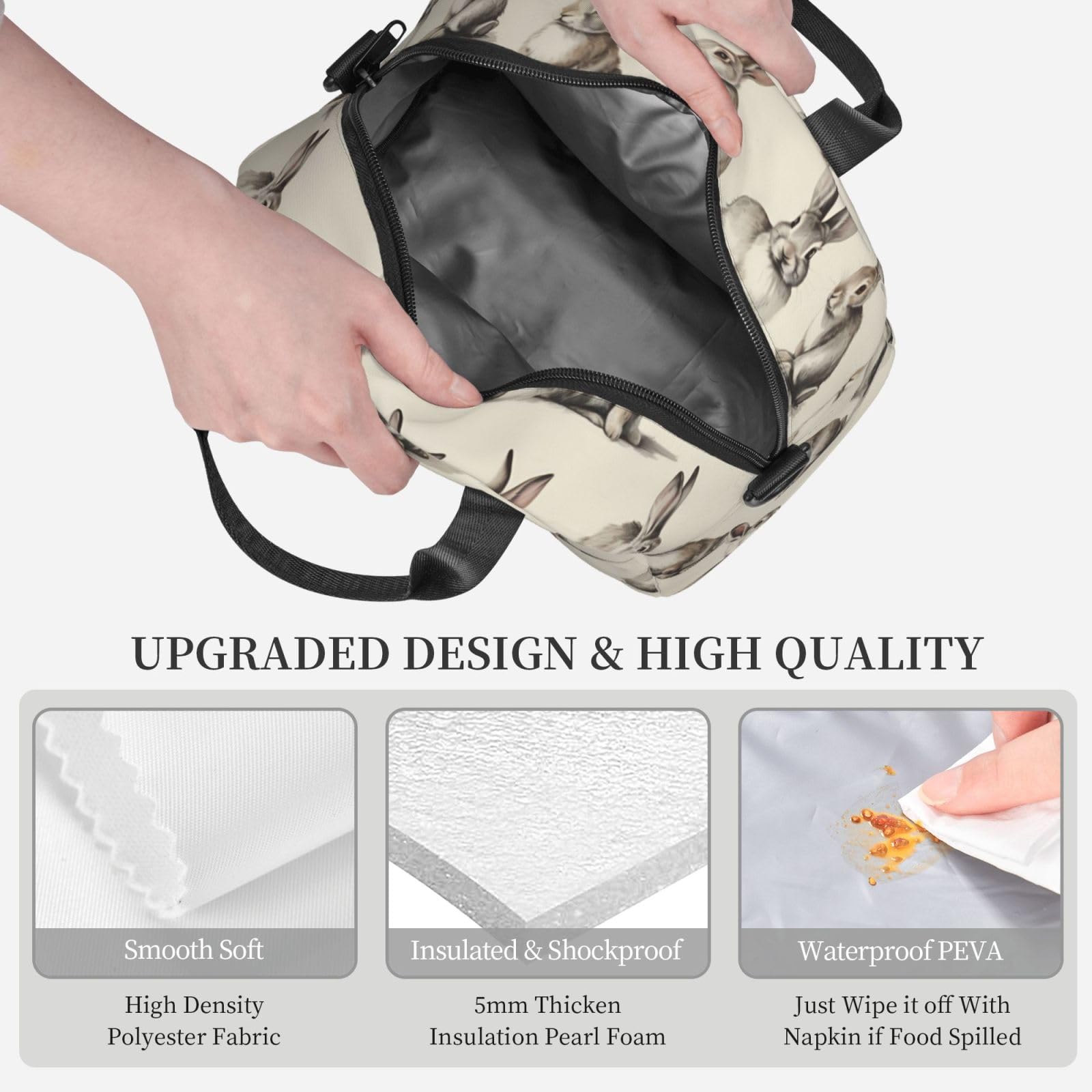 Bolsa de almuerzo isotérmica reutilizable para adultos para el trabajo, viajes, mujeres y hombres