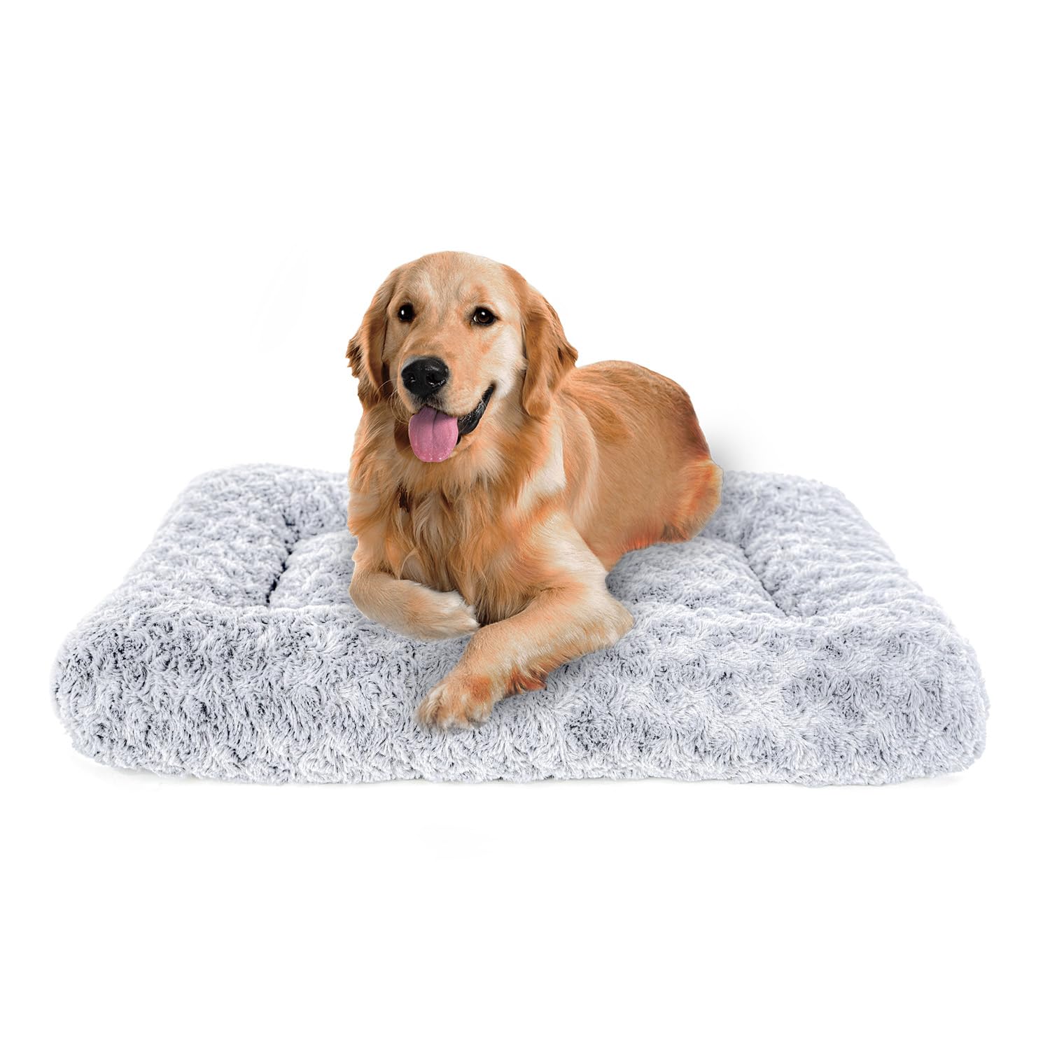 Dog Beds Crate Pad for Medium, Large Dogs, Deluxe Rose Plush Cat Sleeping Mats, Fits Crate Kennel Cage, Anti-Slip Pets Pillow, Washable Ultra Soft Fluffy Dog Bed for Crate...