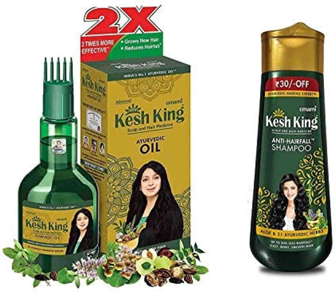 Ayurvedic Scalp and Hair Oil, 100ml & Anti Hairfall Shampoo, 200ml Combo