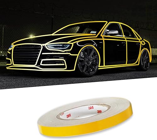 Miniatura 1 de UGSHY 1 calcomanía de tiras adhesivas para llantas de carrocería de automóvil 3M con adhesivo, 16.4 pies x 0.3 pulgadas, reflectantes, impermeables,