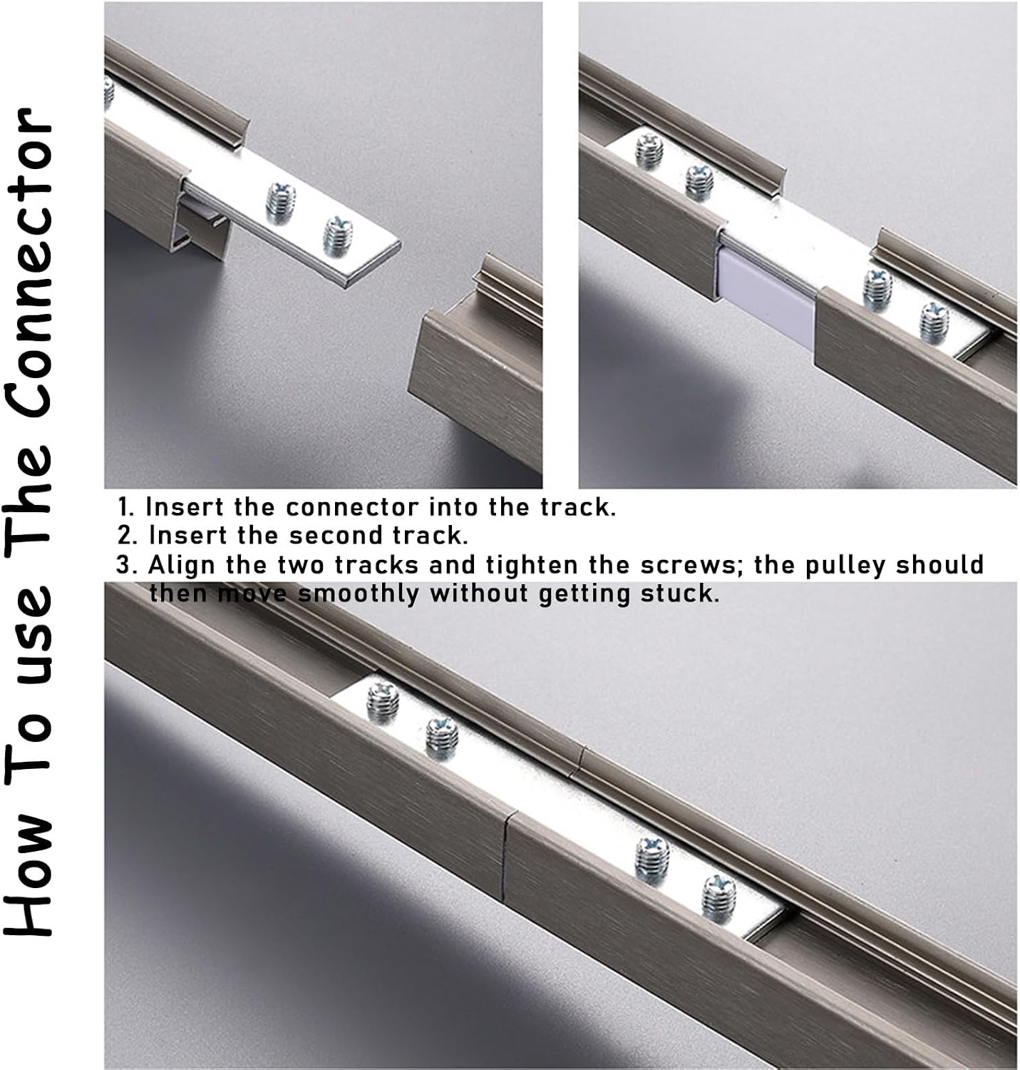 Single-track Wall-mounted Curtain Tracks, Heavy-duty Aluminum Rod, Concealed Silent Curtain Track, Suitable For Living Rooms, Hotels And Offices (black, 3.3 Ft - 19.7 Ft)(Gray,310cm(10.2ft))