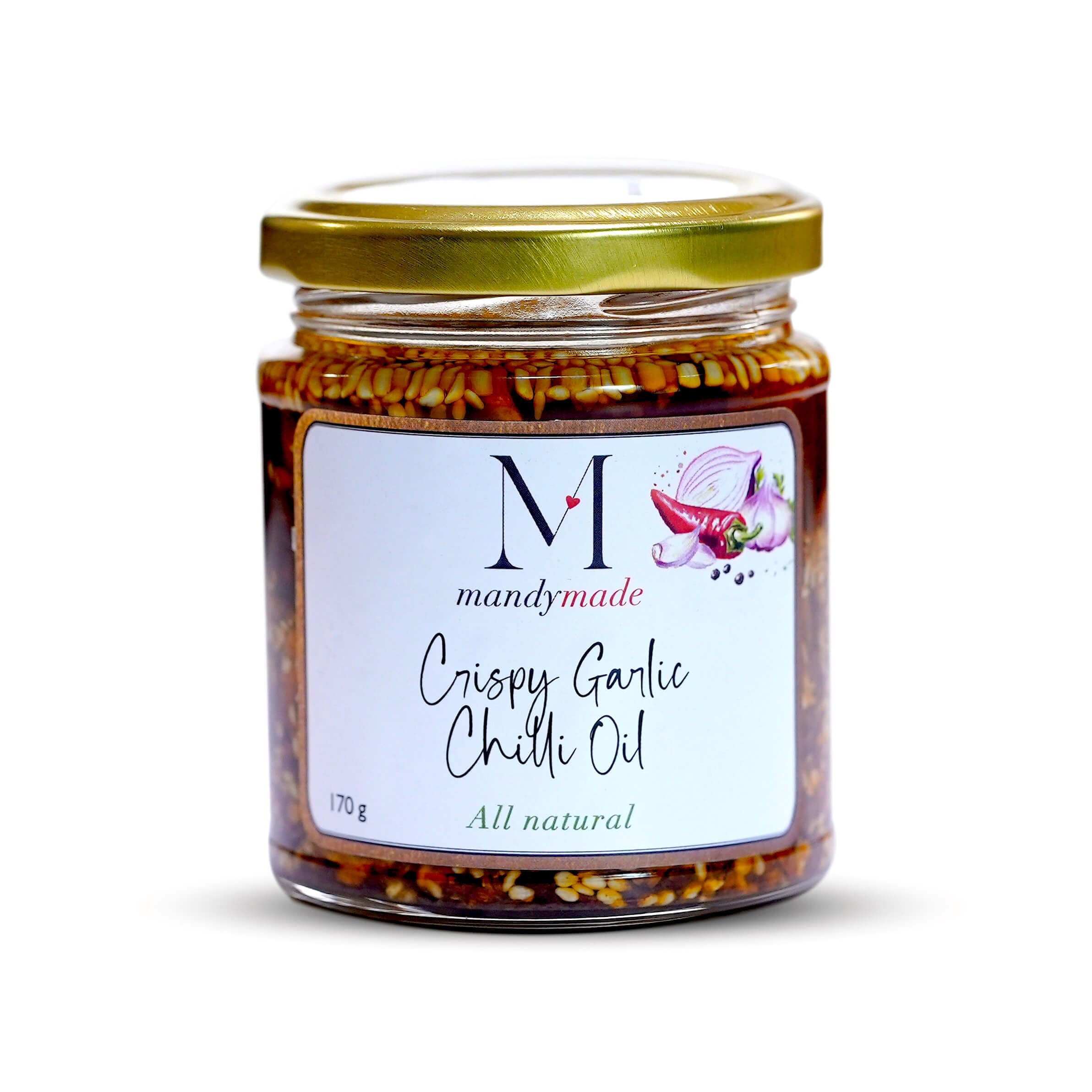 Mandymade Crispy Garlic Chilli Oil • All Natural • Handmade Small Batch • Crispy Garlic & Premium Chillies • Gourmet Chilli Oil for Momos, Noodles, Rice & More, 6 oz ℮ 170 g-picture-17