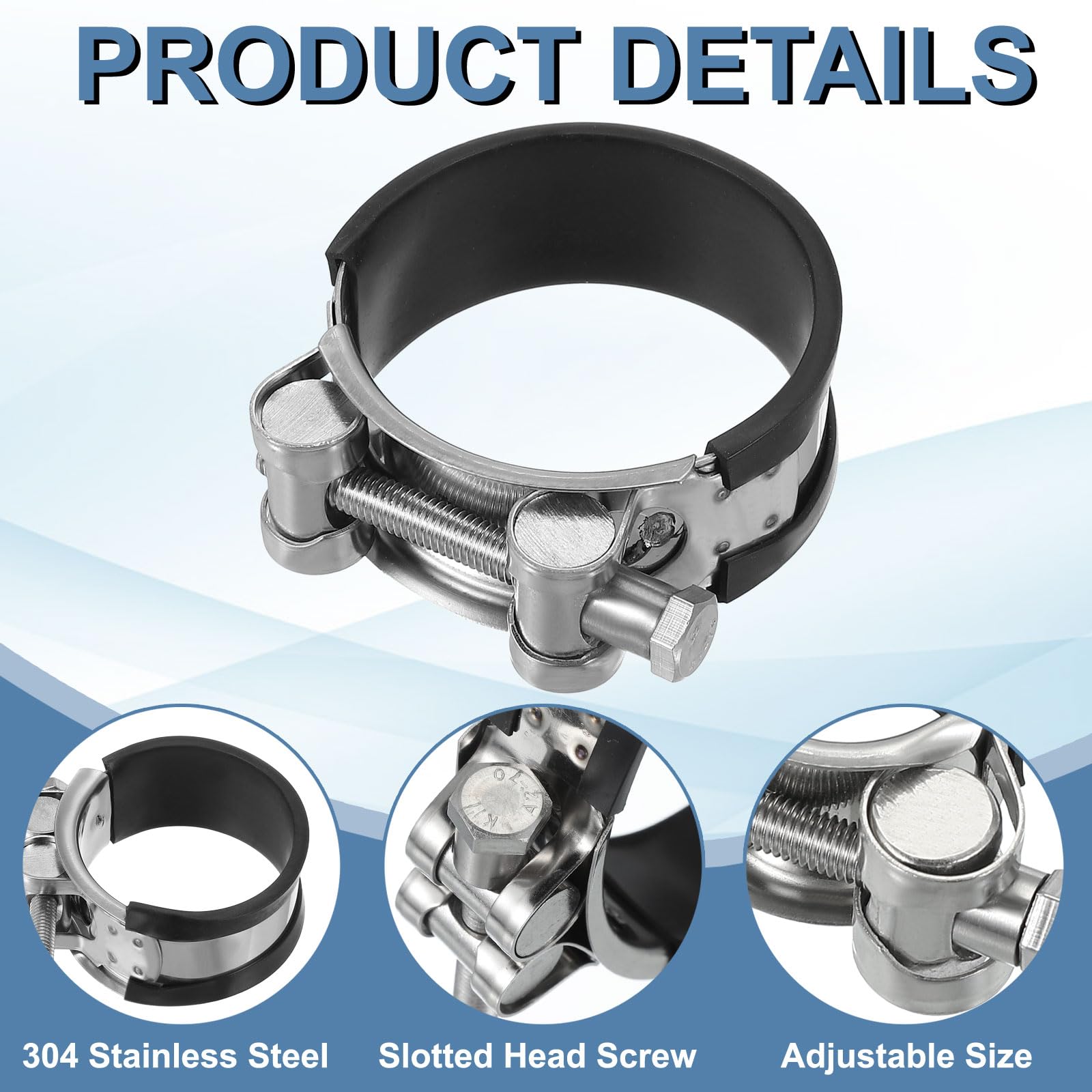 PATIKIL 52-55mm T-Bolt Hose Clamp - Image 3