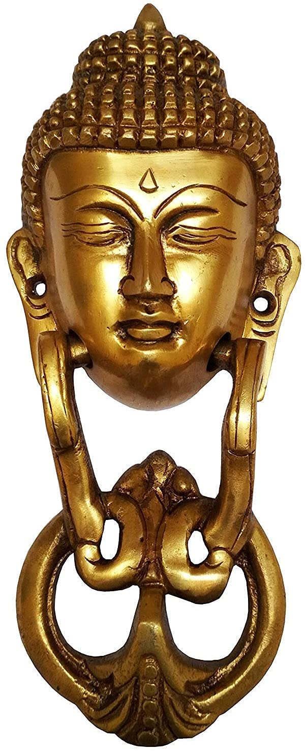 Door Knocker Brass Door Knocker Drawer Pull Ring Handle knob Hardware (Buddha)