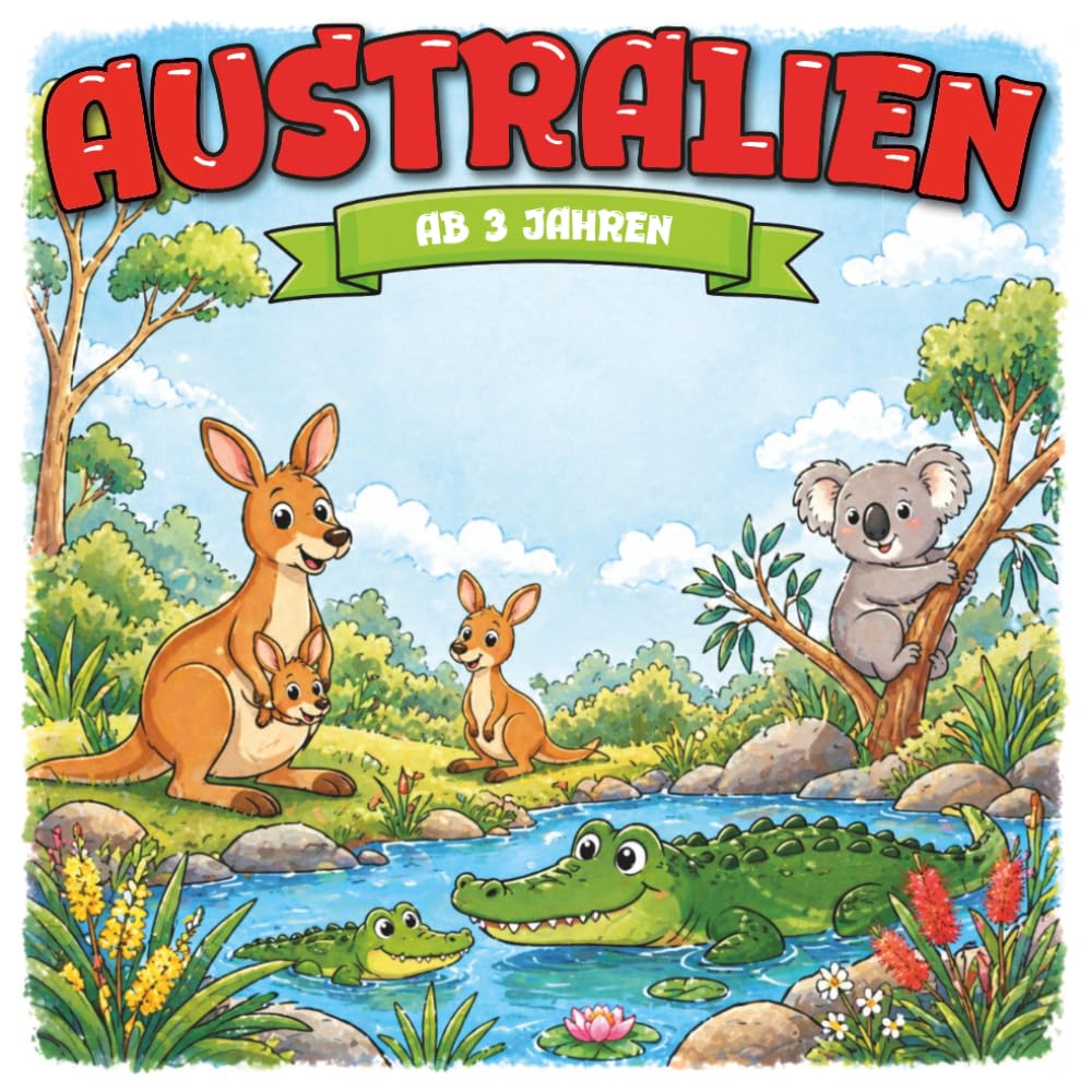 Kindermalbuch Australien: ab 3 Jahren: Ein tolles Malbuch mit Tieren aus Australien wie Känguru, Krokodil oder Koalabär - für Kinder von 3 bis 6 Jahren