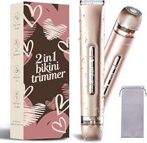 Bikini Trimmer for Women 2-in-1 Waterproof Electric Shaver