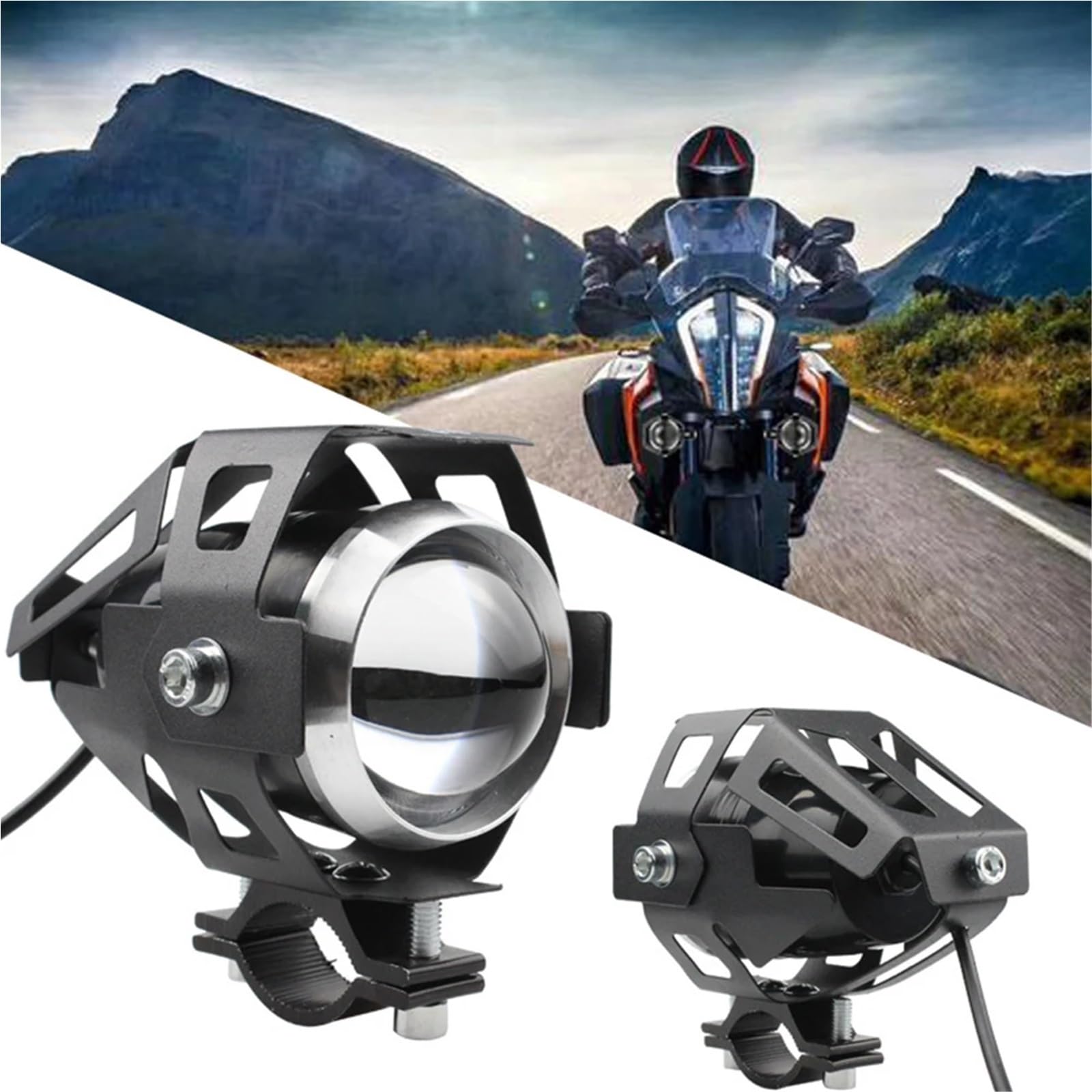 Anabbaglianti Faro per moto 3000LM Proiettore per moto DRL LED per moto Adatto per Bmw Adatto per Honda Adatto per Suzukia Luci per motociclette(U5-1PC)