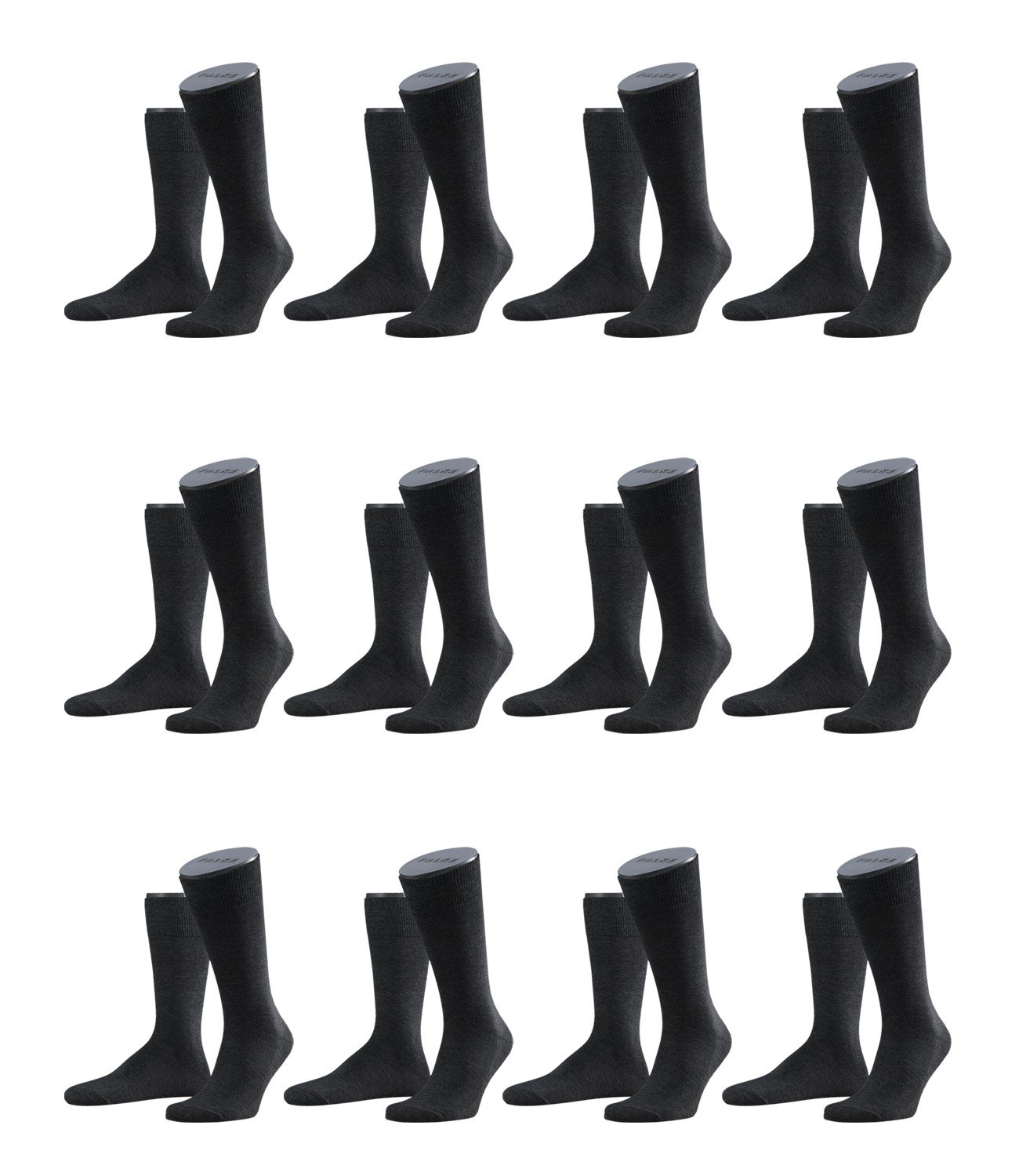 FALKE Herren Family Socken Strümpfe 14645 12er Pack, Sockengröße:39-42;Artikel:14645-3080 anthrazit mel.
