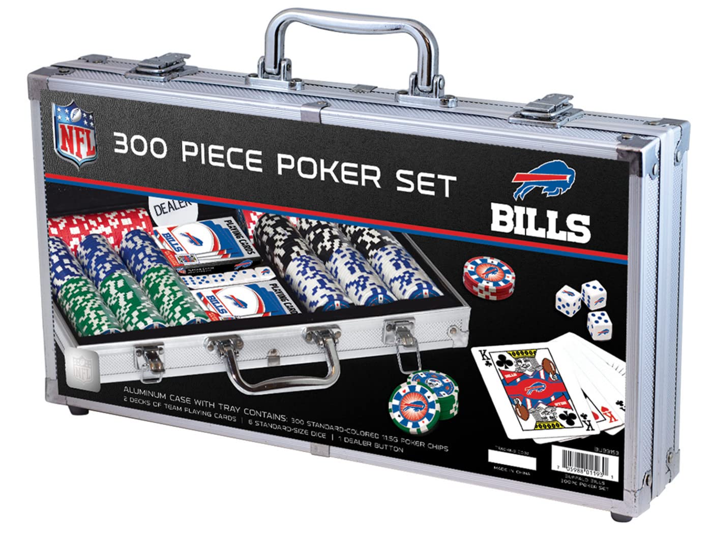MasterPieces NFL Buffalo Bills zestaw do pokera, 300-częściowy