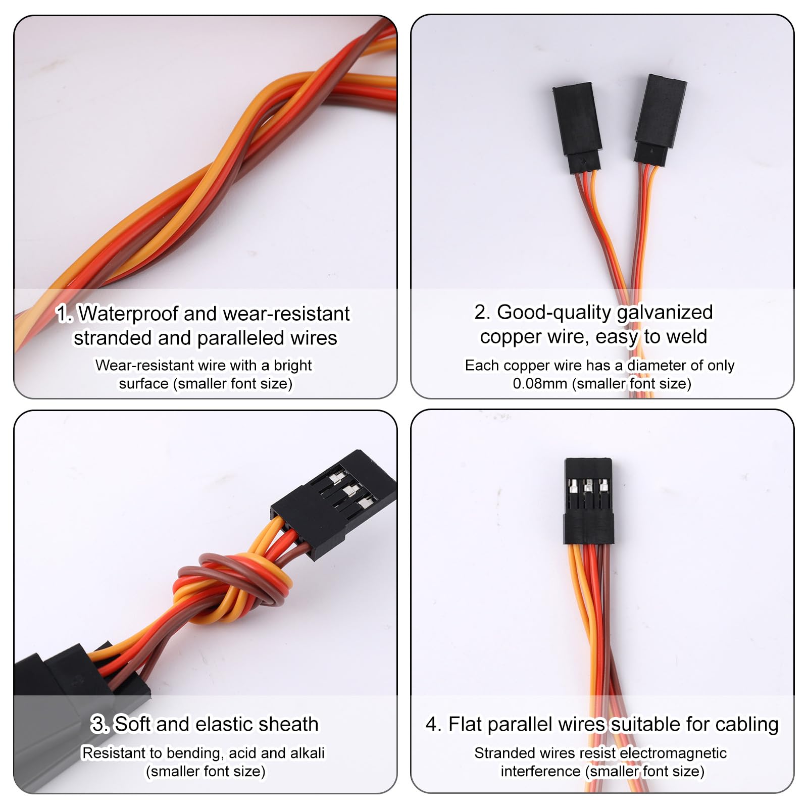 6 Piezas Cable Divisor Servo Y 10 cm Hembra a 2 Machos para JR/Futaba Coches RC Drones