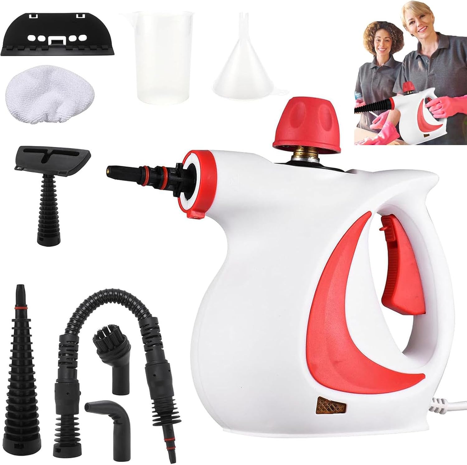 Delilahs Natural Steam Cleaner, Official Delilahs Natural Steam Cleaner, Delilah Steam Cleaner with 9 Accessories Handheld Power Steam Cleaner for Households (pink)