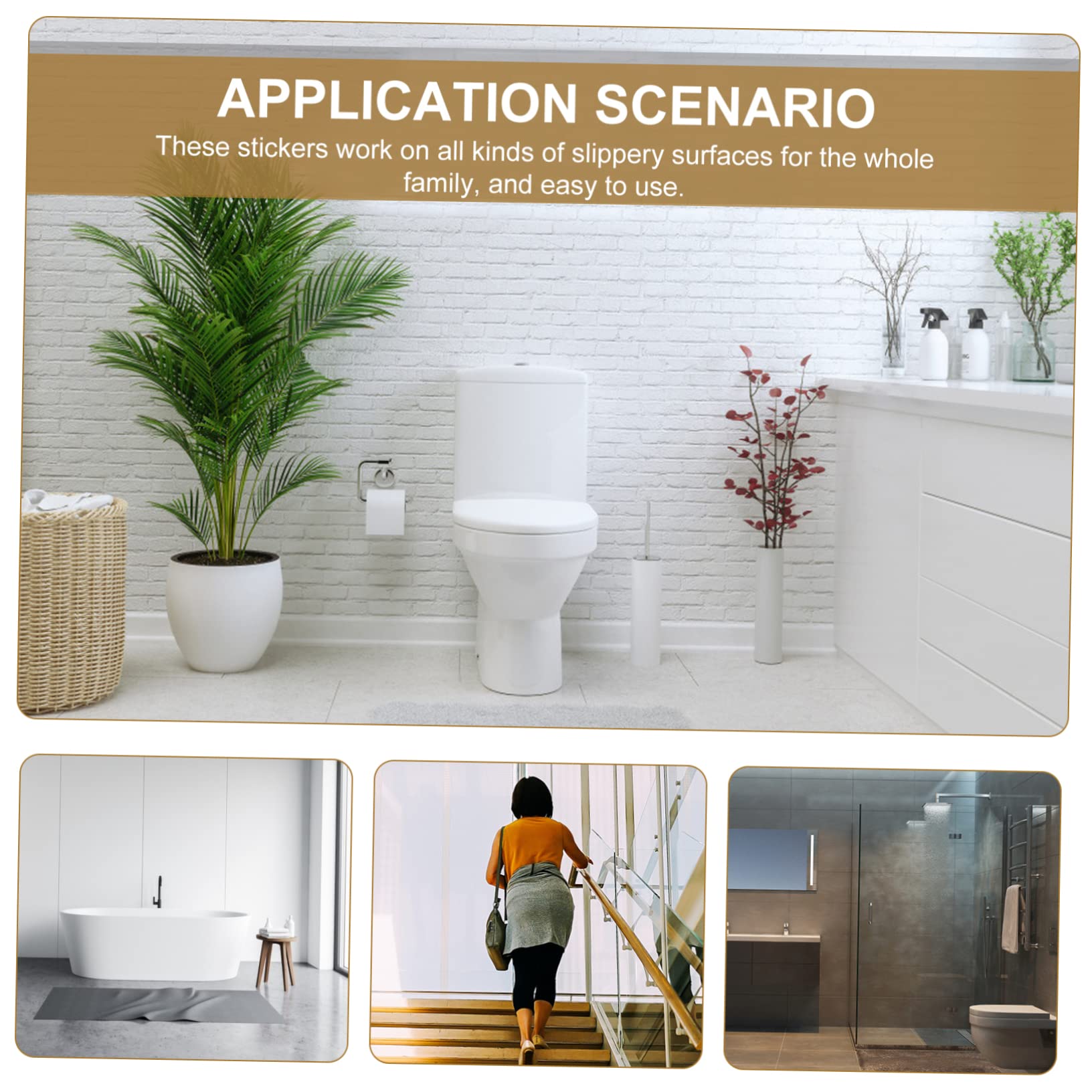 IMIKEYA 12piezas Pegatinas Antideslizantes para Bañera Suelo De Baño Material Peva Diseño Decorativo Uso Cocina y Baño Previene Resbalones