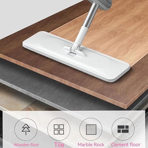 Miniatura 6 de Trapeador profesional de microfibra para suelo de madera, trapeador plano con 6 almohadillas reutilizables lavables para limpieza de suelos húmedos