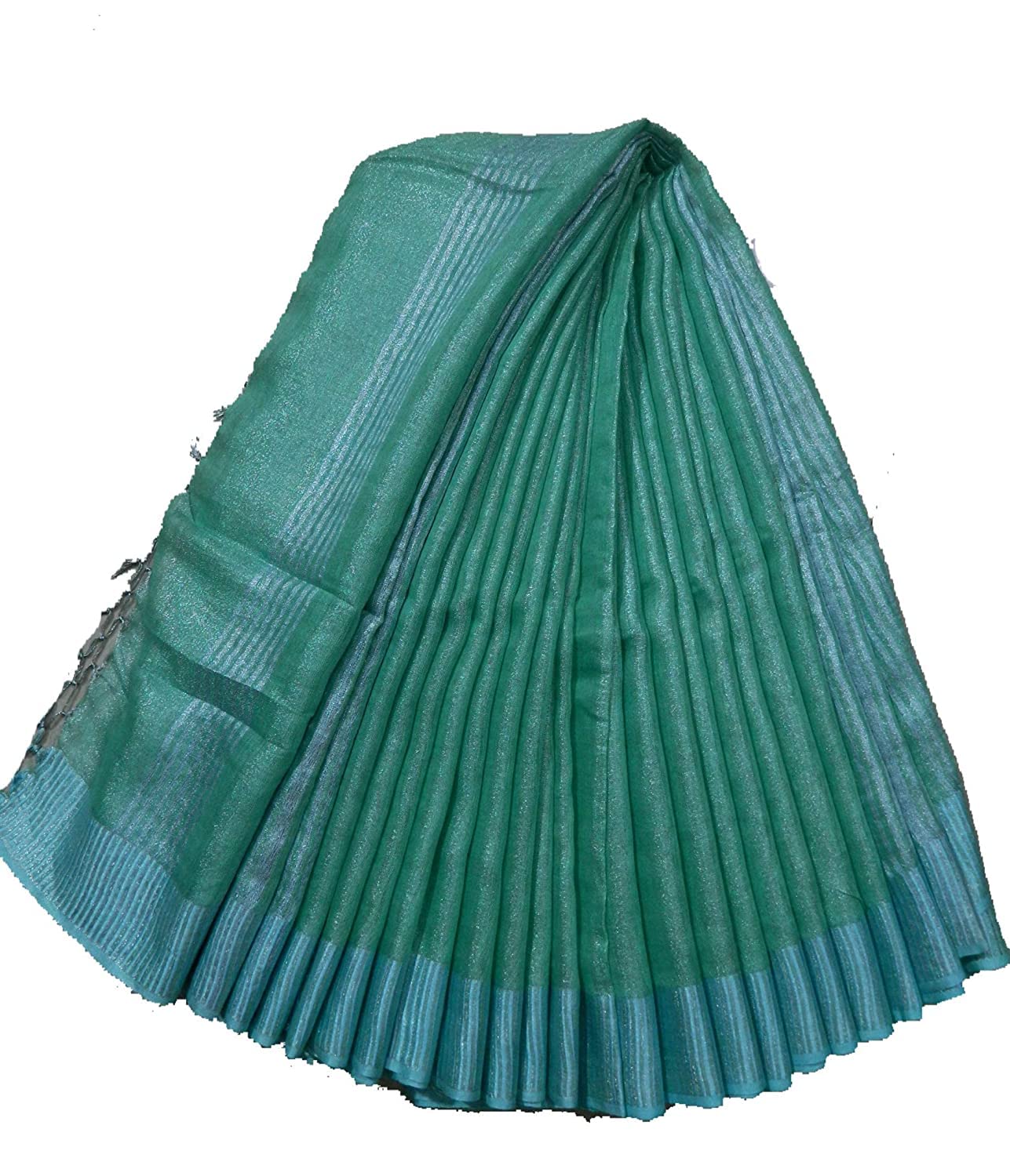 HAIDER ALI AND SONSPure Tissue Linen Ethnic Wear Saree For Women's (With Blouse_01)