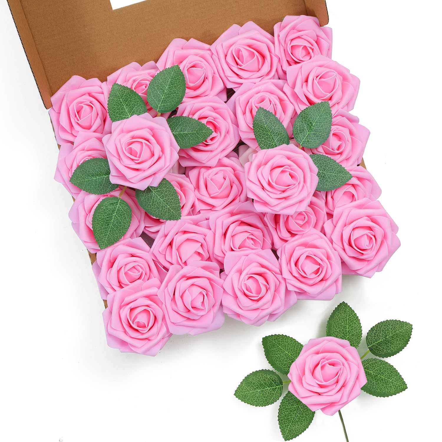 Rose Artificiali In Schiuma PE Con Stelo – Rosa Scuro – Fiori Finti Realistici Per Bouquet, Centrotavola, Decorazioni Fai Da Te