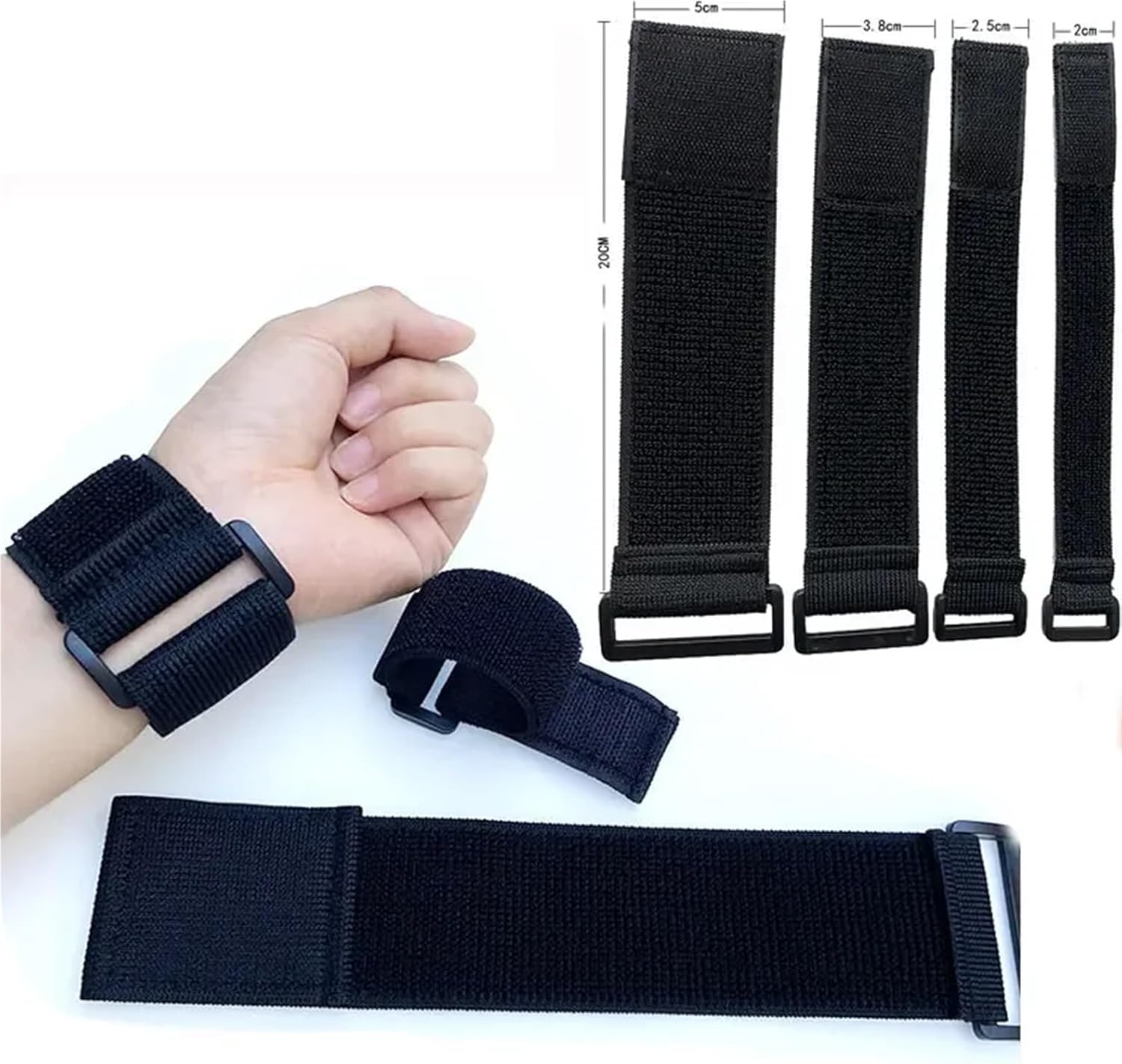 Hook and Loop Straps 50PCS Elastic Reverse Buckle Nylon Magic Elastic Band Hook Loop Cable Straps Fastener Tape Sticky Hook Adhesive(50x400MM)