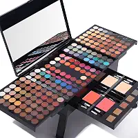 Kit de maquiagem profissional para mulheres com espelho tudo em um conjunto de presente de maquiagem para adolescentes 180 cores paleta de sombras 2 blush 2 pó 1 delineador 4 conjuntos