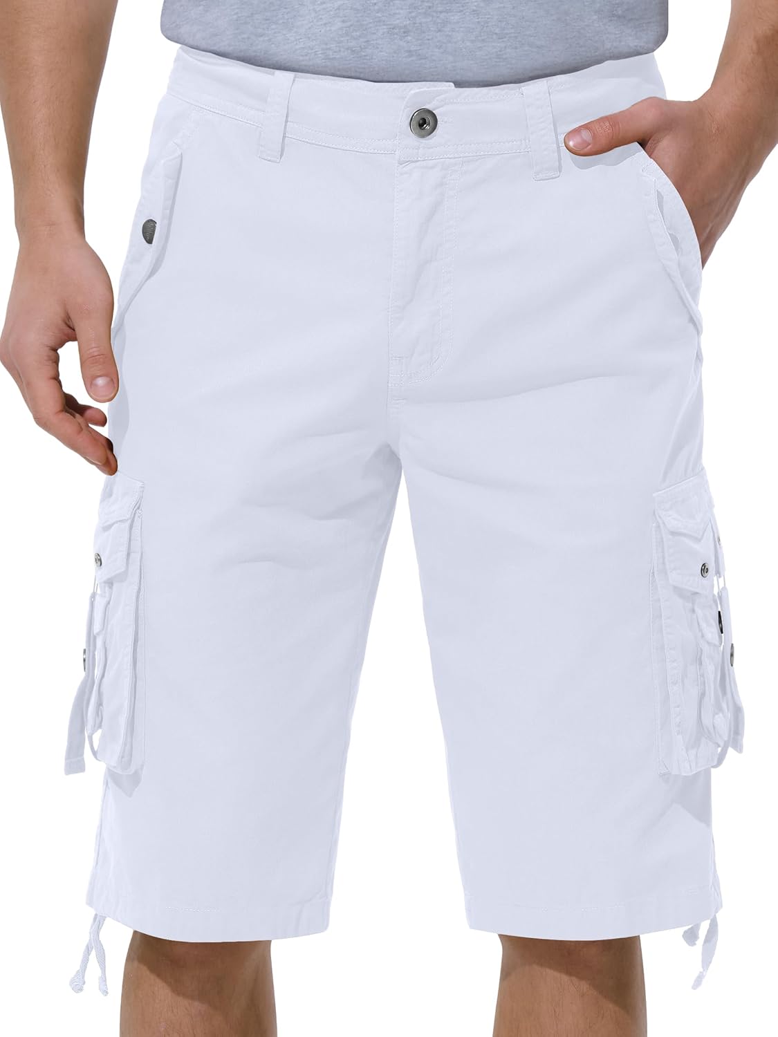 Mens Cargo Shorts Casual Shorts Hiking Shorts Below Knee Relaxed Fit Multi Pockets Running Joggers Outdoor Mens Shorts - Image 4