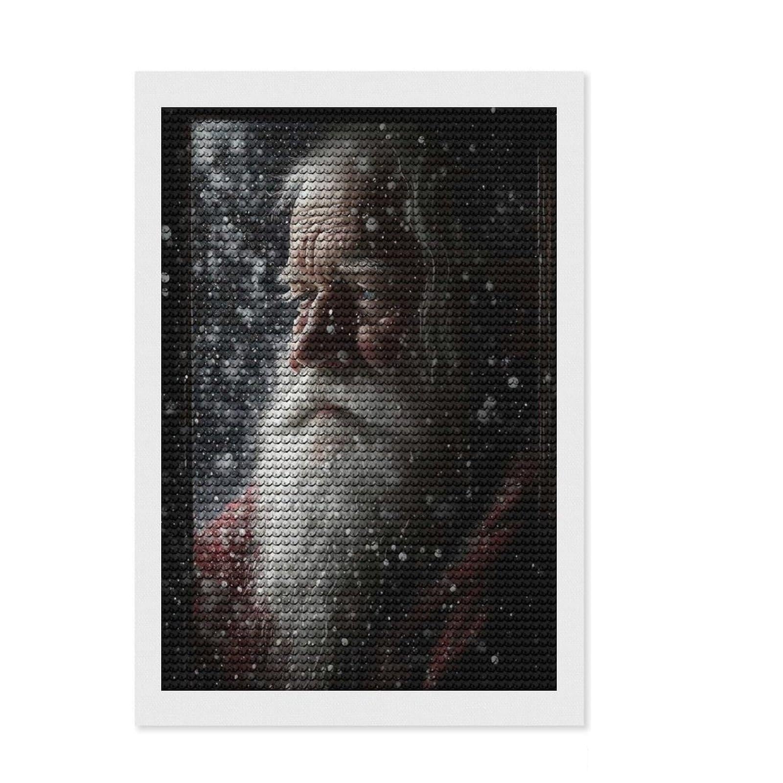 Junmoney Santa Claus IV Diamond Painting Set 8"x12", for Family Craft Time, Fun Craft Experience, Modern Decor, Christmas Gift