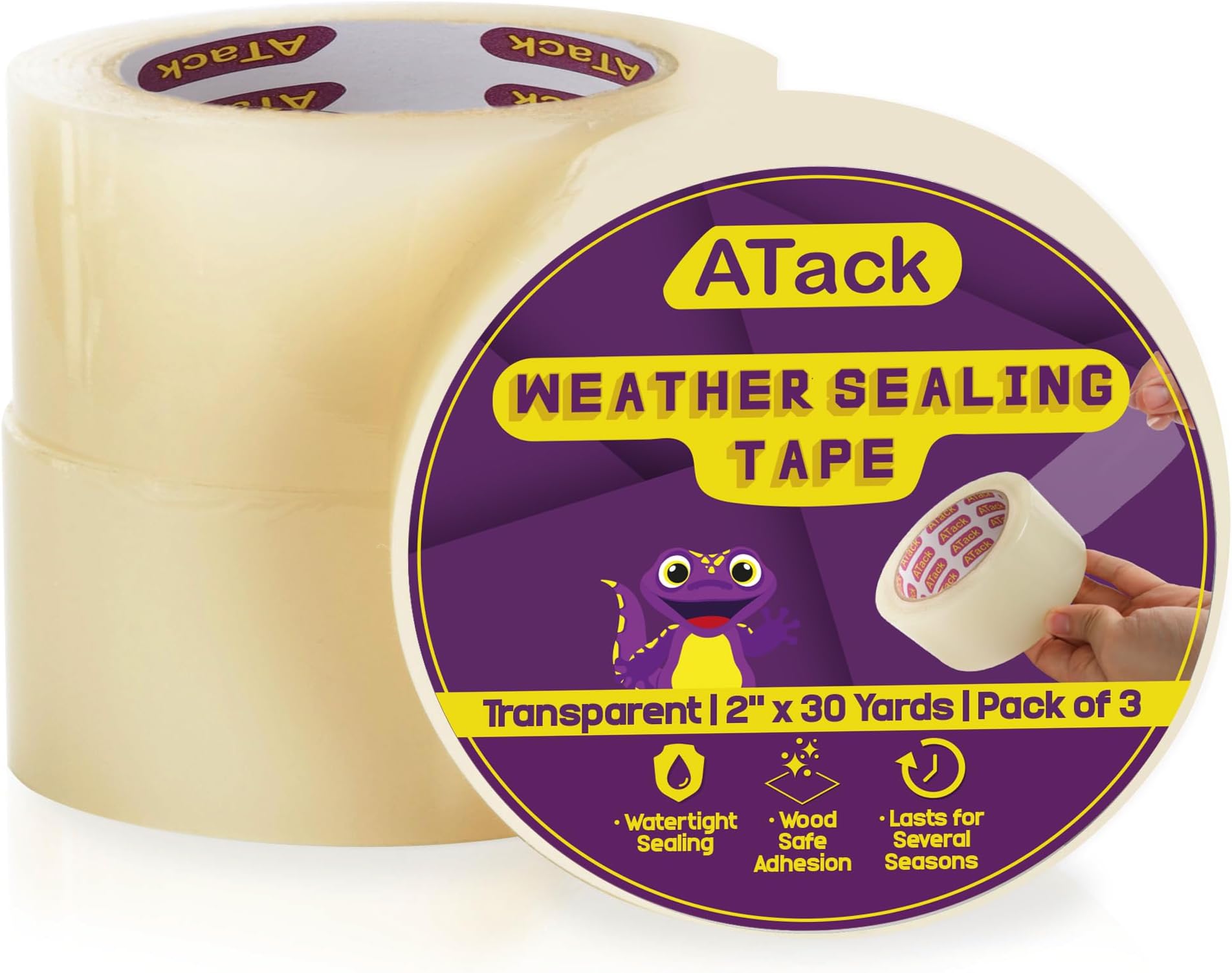 ATack Window Weather Seal Tape for Windows and Doors 2" x 30yds (3Pack