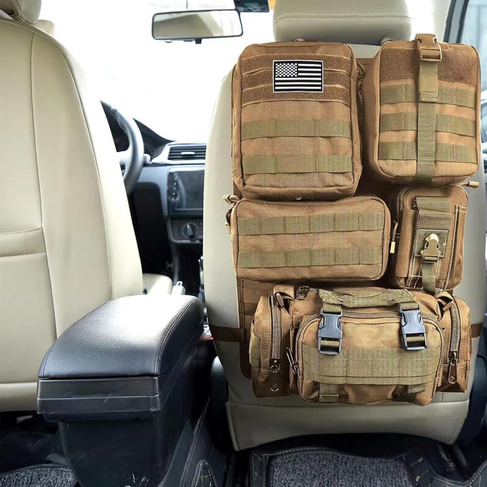 Genérico Organizador universal para respaldo de asiento coche con 5 bolsillos desmontables panel almacenamiento ajustable vehículos actividades y control del desorden