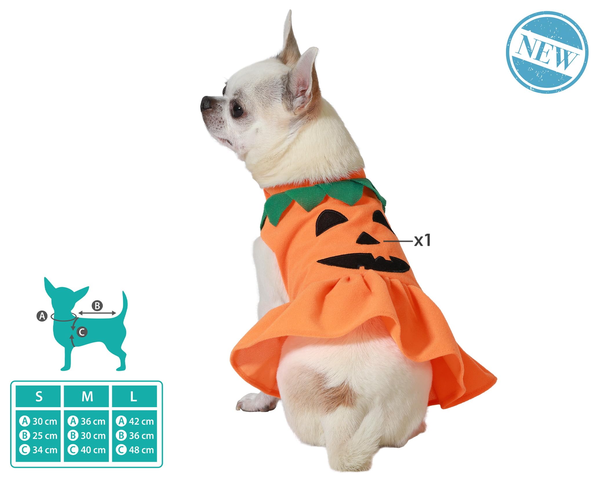 Atosa Disfraz de Calabaza Naranja Mascotas Look Adorable y Festivo Celebraciones Halloween Espíritu Temporada Vibrante Diseño Detalles Encantadores