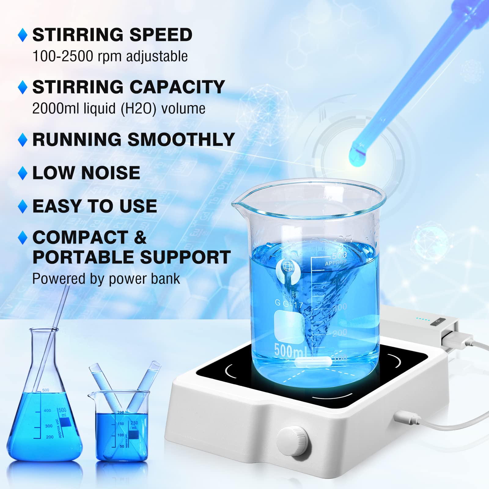 マグネットスターラー M-20G Amazon | ANPOOZ マグネチックスターラー 磁気攪拌機 2500 rpm 2500ml