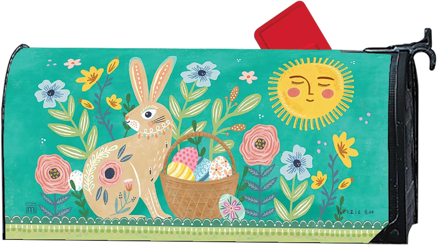 Studio M The Original Magnetic Mailbox Cover, MailWrap Fits Standard Size 6.5 x 19 Inch Mailbox, Weather Resistant Vinyl, Folk Easter