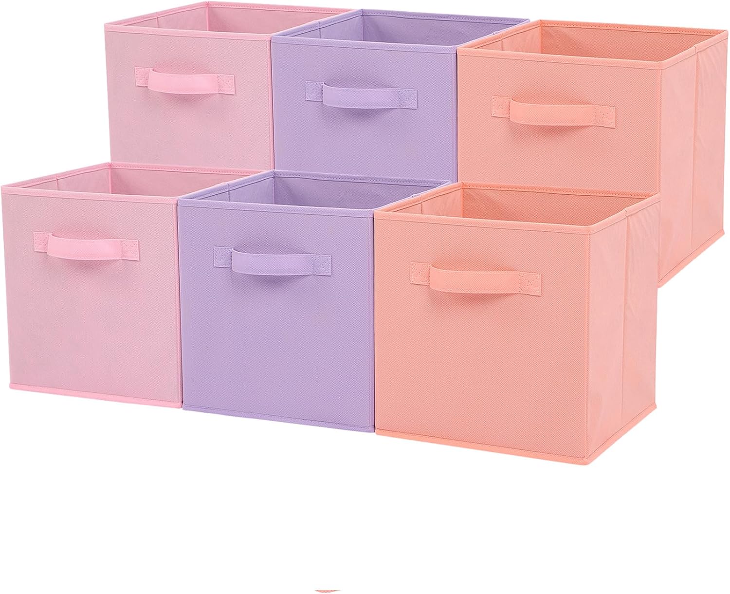 11Inch Fabric Storage Bins 6 Pack Fun Colored Durable