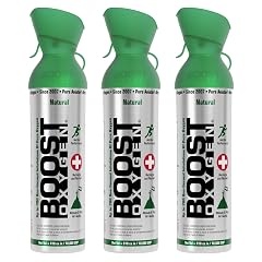 Boost Oxygen Large Natural 10 Liter Canister Respiratory Support for Aerobic Recovery Altitude Performance and Health 3 Pack