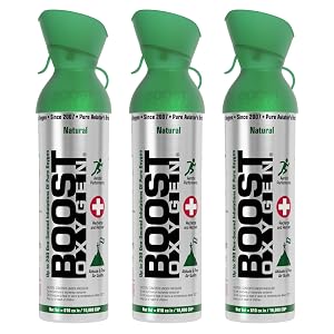 Boost Oxygen Large Natural 10 Liter Canister Respiratory Support for Aerobic Recovery Altitude Performance and Health 3 Pack